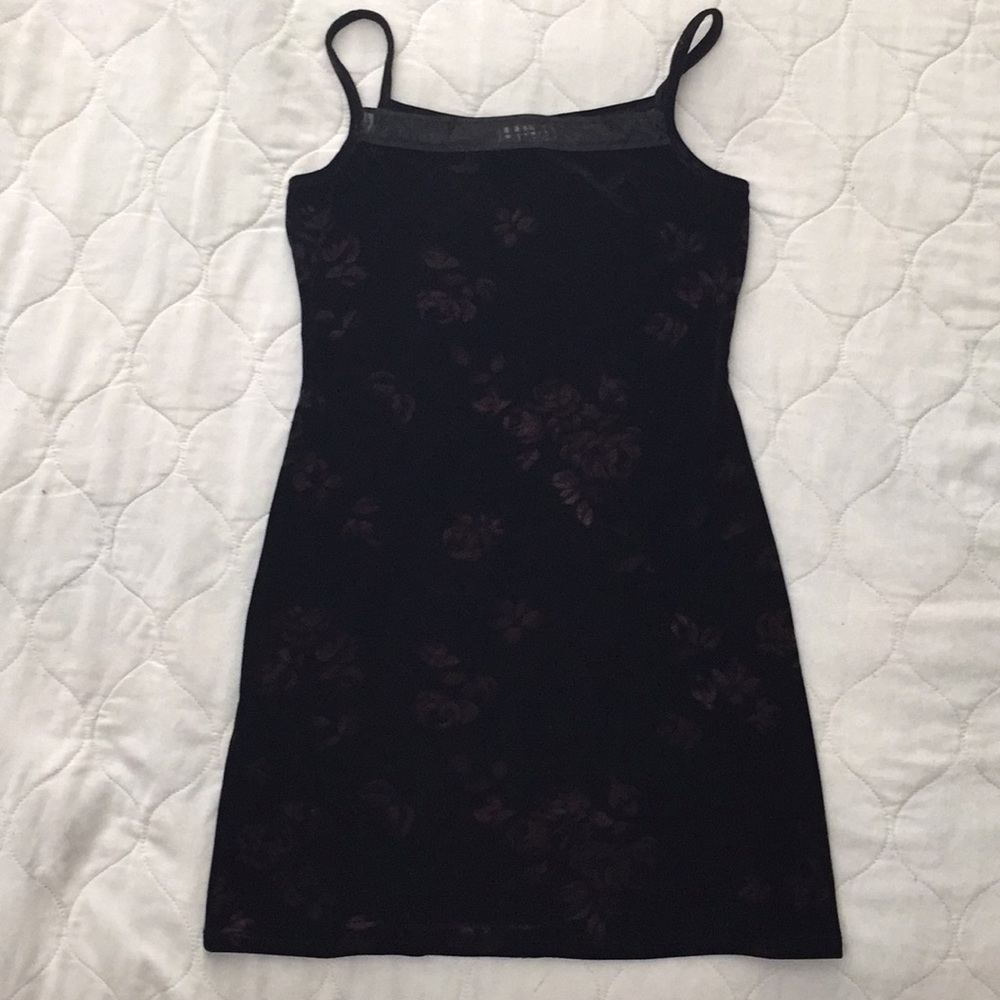 Black Velvet flower dress.